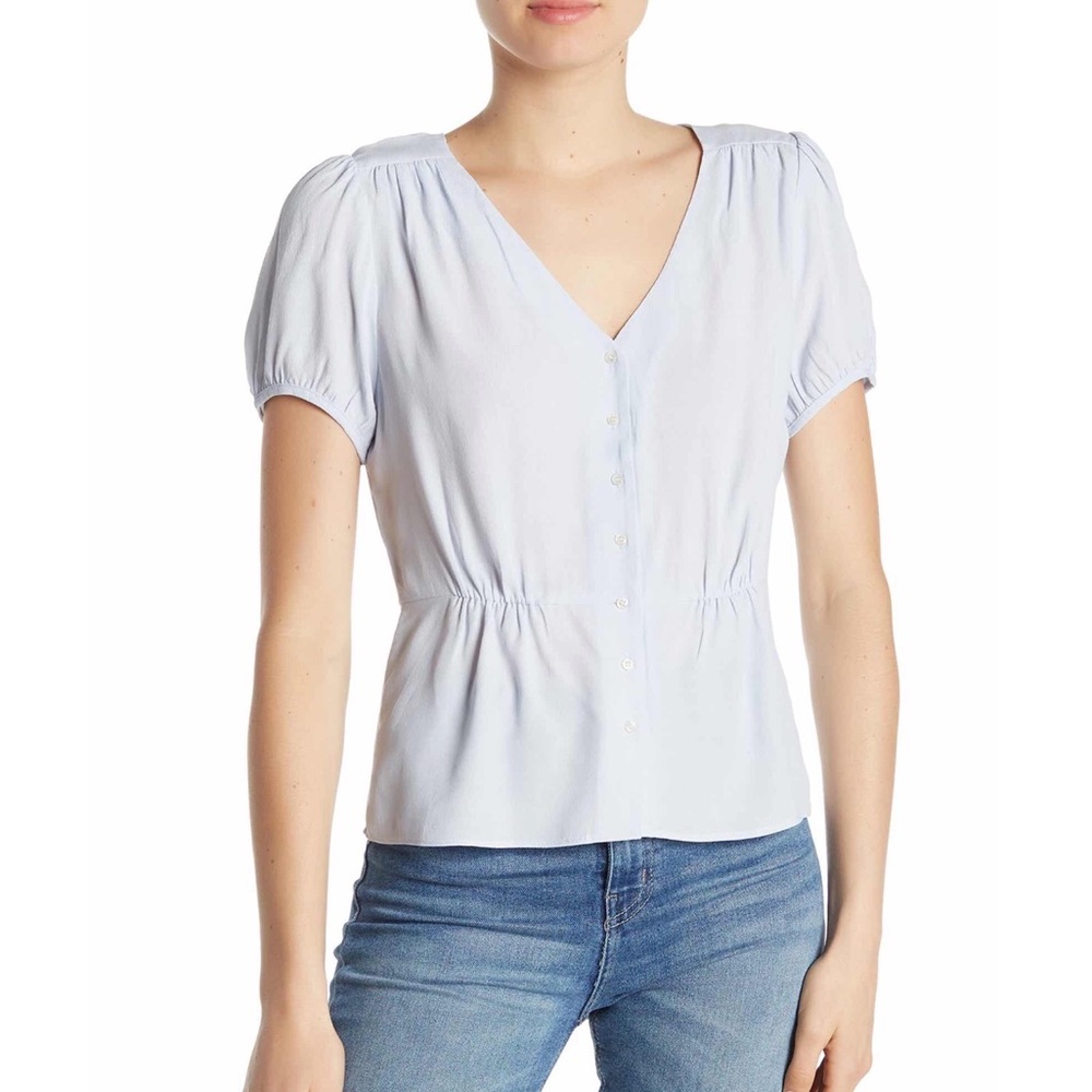 J.crew short sleeve button peplum blouse